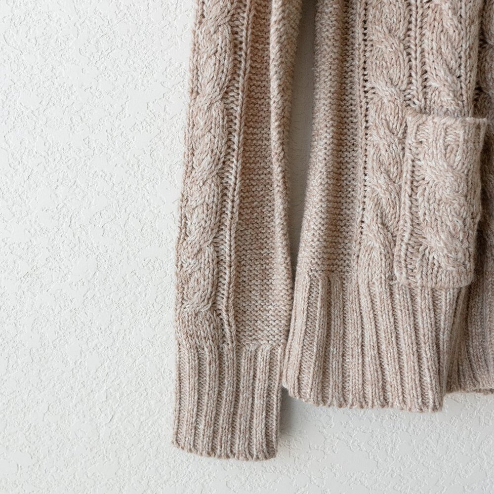 St. John’s Bay Cable Knit Cardigan Sweater Women’s M Shawl Collar Academia Cabin - Picture 5 of 12